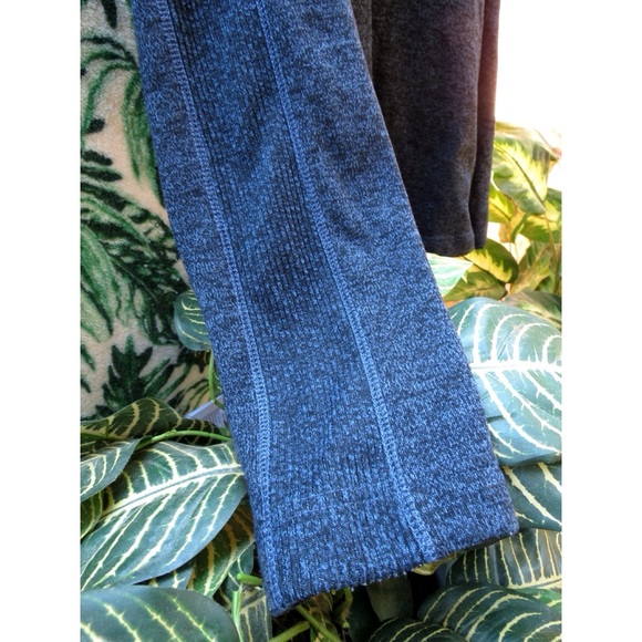 Vintage marled blue fleece lined henley knit sweater - Picture 6 of 10